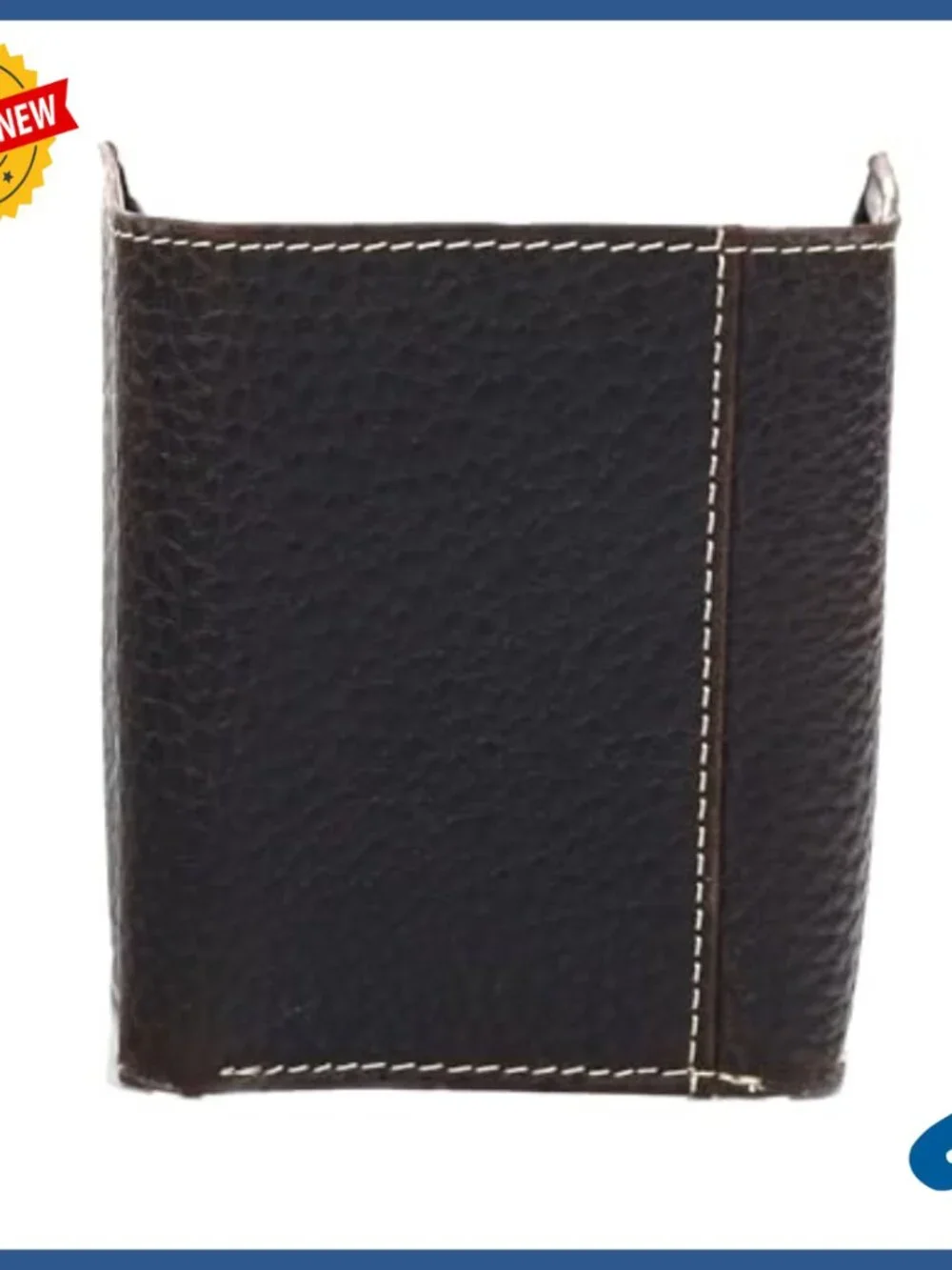 Genuine Leather Trifold Wallet with ID Window and 9 Pockets